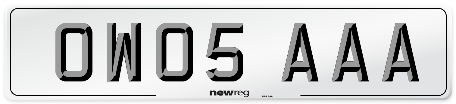 OW05 AAA Number Plate from New Reg